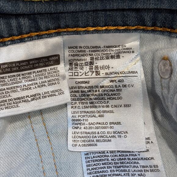 Levis 511 Jeans Mens 38x30 Blue Denim Slim Fit Stretch Straight Leg Zip Fly Work - Picture 5 of 16